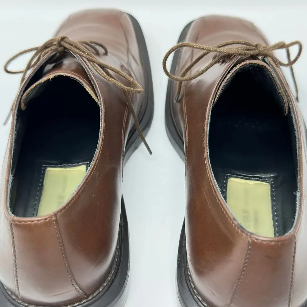 Kenneth Cole Dress Shoes Mens 9.5 M Brown Leather Derby Lace Up Best in Shoe LE